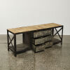An Industrial Cabinet With Wood Top - 3