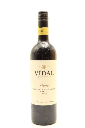 (1) 2009 Vidal Estate Legacy Cabernet Sauvignon Merlot, Gimblett Gravels