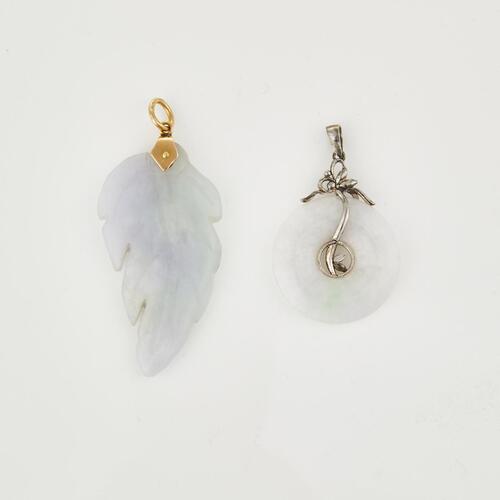 14ct Yellow Gold/Silver, Jade Pendants