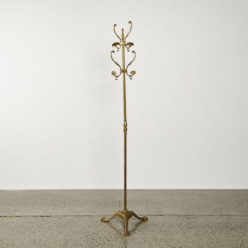 An Ornate 1960s Italian Freestanding Brass Coat Stand