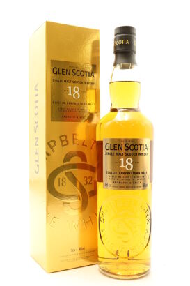 (1) Glen Scotia 18 Year Old Single Malt Scotch Whisky, 46% ABV