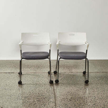 A Pair Of Vitra Visaroll 2 Visitor Chairs by Antonio Citterio