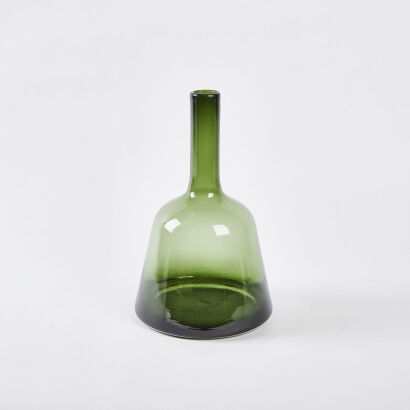 A Wayne Husted For Blenko Large Green Glass Decanter