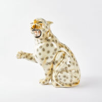 A Large Ceramic Snow Leopard