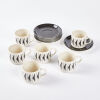 A Rare Set Of Six Mid Century Crown Lynn Mogambo Coffee Cans And Saucers