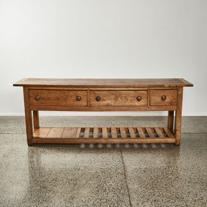 A Baltic Pine Three Drawer Buffet Table