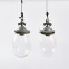 A Pair Of Vintage Glass Pendant Lights