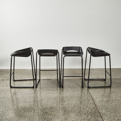 A Set of Modernist Scoop Bar Stools