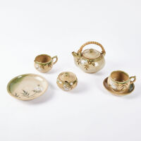 A Japanese Oribe Ware Tea Set