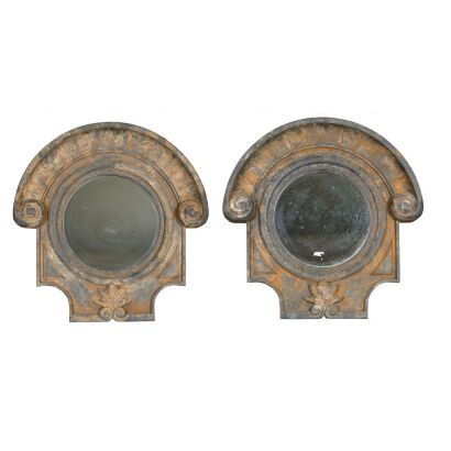 A Pair French L’oeil De Boeuf Dormer Window Mirrors