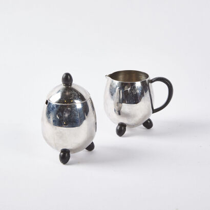 A Modernist Sugar Bowl And Milk Jug