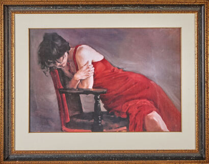 A Pair of Prints - Lady in a Red Dress and Nude