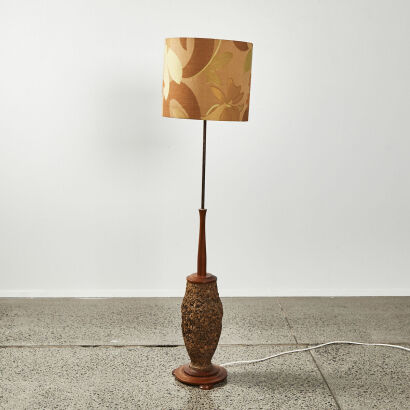 A Retro Lamp With Cork Base