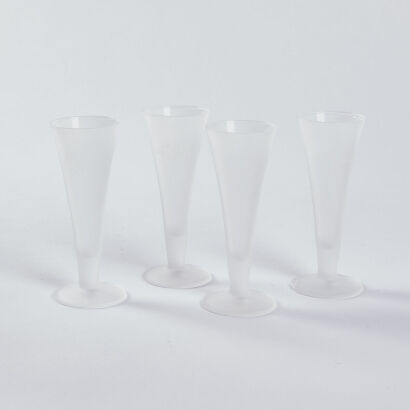 A Set Of Four Frosted Glass Villa Massa Limonchello Glasses