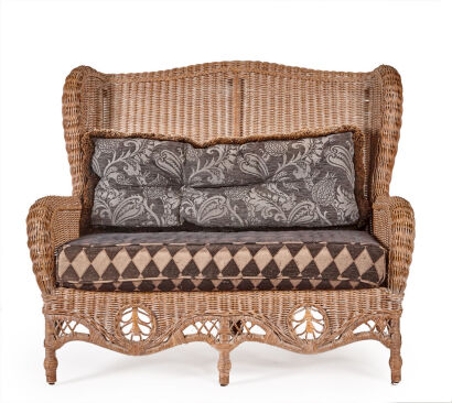 A French Style Cane Loveseat 