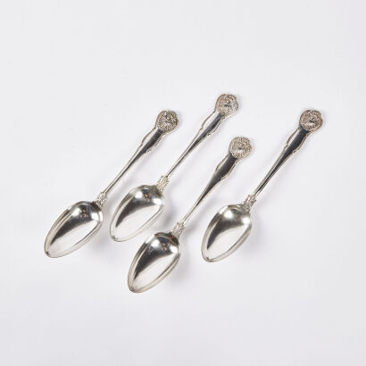 A Set Of Four Victorian Silver Plated Serving spoons By John Grinsell Birmingham