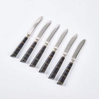 A Set Of Six Victorian Period Knives By Wingfield Of Sheffield