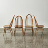 A Set Of Four Elm Ercol Quaker Dining Chairs By Lucien Ercolani