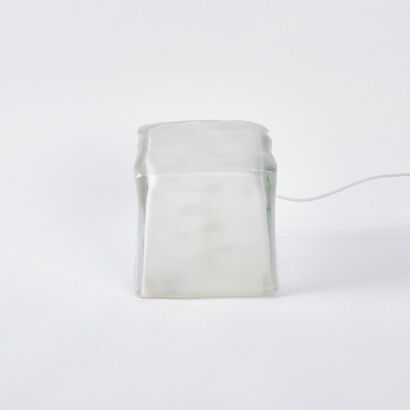 A Vintage Ikea Iviken Glass Ice Cube Lamp