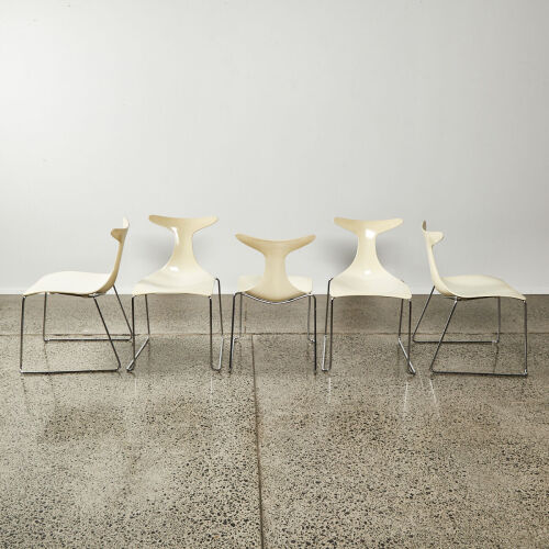 A Set Of Five Delfy Chairs For Ciacci Kreaty Designed By Ginocarollo