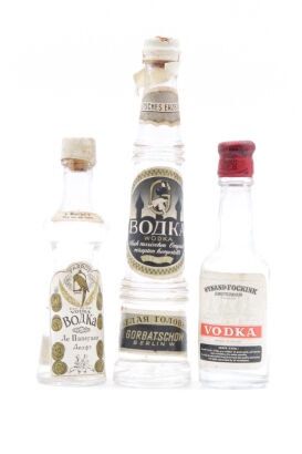 Collection of 3 Vodka miniatures circa 1950s