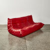 A Three Seater Togo By Ligne Roset In Indiana Rouge Leather - 2