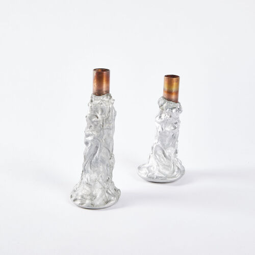 A Pair Of Ghastly Studios Cast Aluminium Ghoststick By Katherine Rutecki And Katrina Kerr