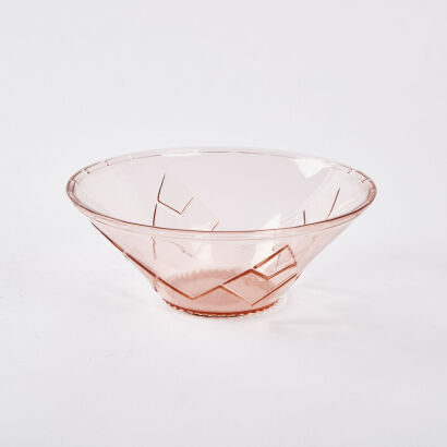 A Pink Depression Glass Art Deco Bowl