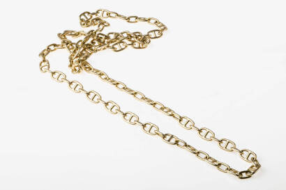 A gold necklace of Gucci link design. 18ct yellow gold. Weight 45 grams. Length 69cm. 