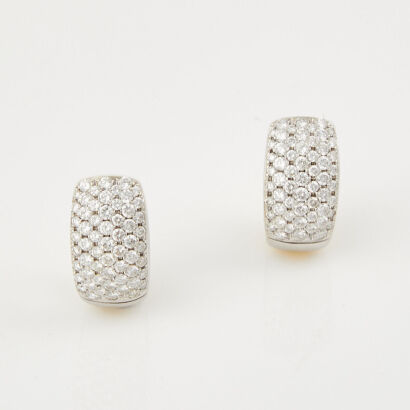 18ct Yellow Gold, 2.00ct Diamond Huggie Earrings