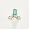 14ct White Gold, 1.47ct Emerald and .32ct Diamond Ring