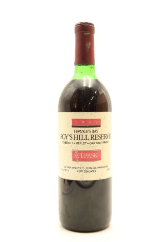 (1) 1987 Pask Roy's Hill Reserve Merlot Cabernets, Hawke's Bay (TS)