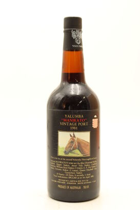 (1) 1981 Yalumba Thoroughbred Series "Manikato" Vintage Port, South Australia