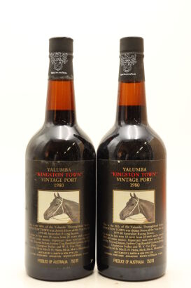 (2) 1980 Yalumba Thoroughbred Series "Kingston Town" Vintage Port, South Australia