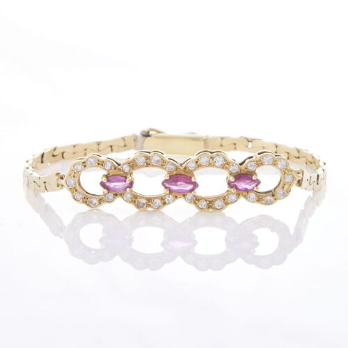 14ct Yellow Gold, .60ct Ruby and .30ct Diamond Bracelet.