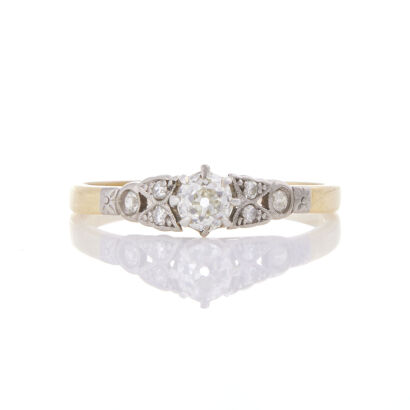 18ct Yellow and White Gold, .62ct Diamond Ring