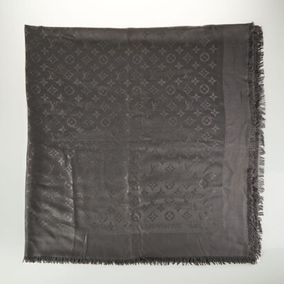 Louis Vuitton Monogram Charcoal Shawl with Box