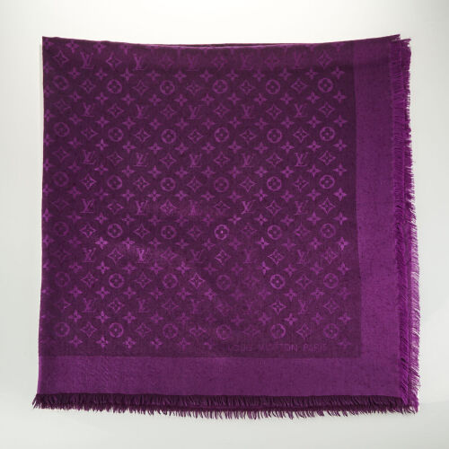 Louis Vuitton Purple Monogram Shawl with Box