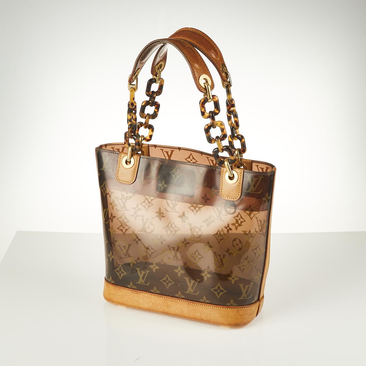 Louis+Vuitton+Cabas+Ambre+Top+Handle+Bag+PM+Brown+PVC for sale