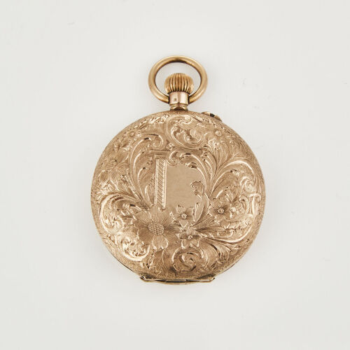 Ornate Decoratively Engraved 9ct Rose Gold, Ladies Hunter Pocket Watch