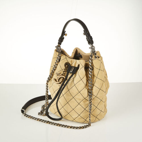 Chanel Wild Stitch Mini Suede Bucket Bag