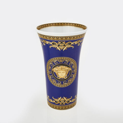 Versace by Rosenthal Blue Medusa Vase