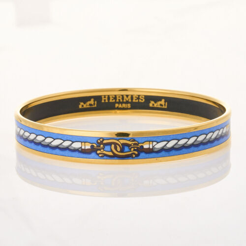 Hermès Blue Enamel Bangle