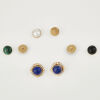 14ct Yellow Gold, Interchangeable Mabe Pearl, Onyx, Lapis Lazulli and Malachite Earring Set - 2