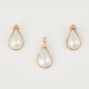 14ct Yellow Gold, Mabe Pearl/ Diamond Earring and Pendant Set