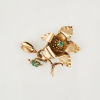 15ct Yellow Gold, .35ct Emerald and Diamond Flower and Insect Brooch