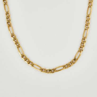 9ct Yellow Gold, 45cm Italian Figaro Link Chain