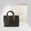 Christian Dior Black Lambskin Lady Dior Bag - 3