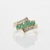 10ct Yellow Gold, .55ct Emerald and .25ct Diamond Ring