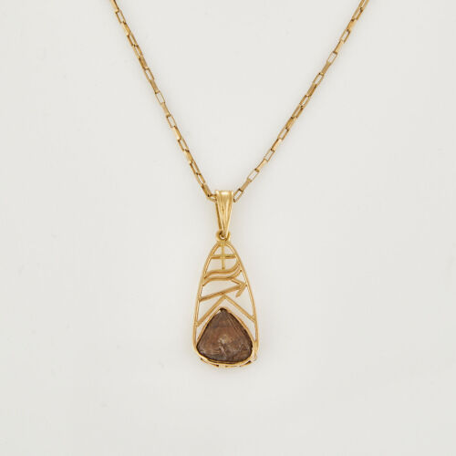 18ct Yellow Gold, Crystal Form Diamond Pendant on 9ct Yellow Gold Chain